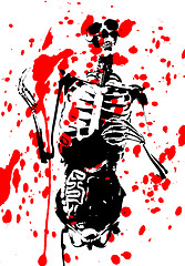 Image showing Bloody 2D Skeleton With Guts