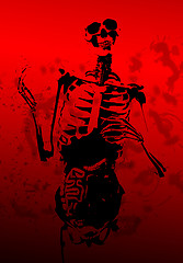 Image showing Bloody 2D Skeleton With Guts