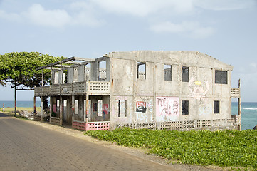 Image showing abandoned building ruin shell Corn Island Nicaragua