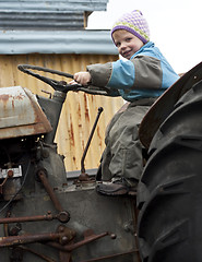 Image showing Child on tractor