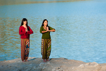 Image showing Morning yoga