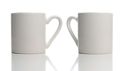 Image showing Two white cup