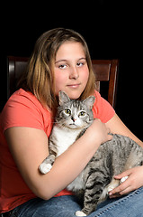 Image showing Child and Cat