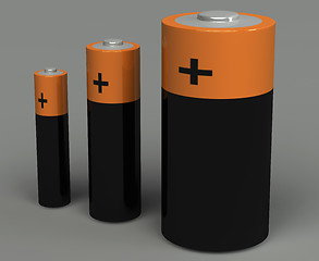 Image showing 3d set of battery