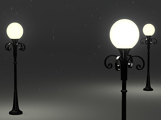 Image showing 3d old fashioned lamp posts
