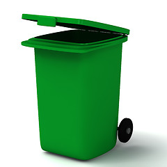 Image showing 3d open green container