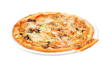 Image showing seafood pizza