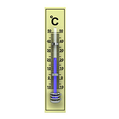 Image showing 3d yellow wooden termometer