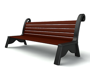 Image showing 3d wooden bench