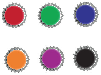 Image showing colorful bottle caps