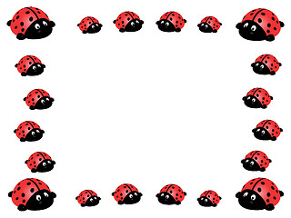 Image showing illustration vector frame of ladybird
