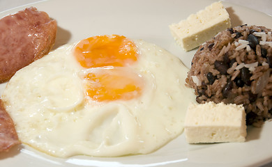 Image showing Nicaragua breakfast eggs gallo pinto rice beans