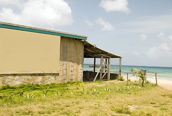 Image showing bamboo building Caribbean Sea Brig Bay Corn Island Nicaragua