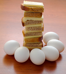 Image showing Dairy produce foodstuffs. Shot in a studio.