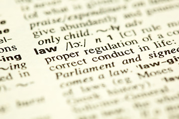 Image showing Dictionary definition of the word LAW