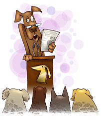 Image showing dog giving a speech