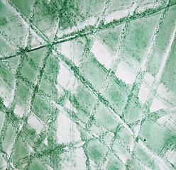 Image showing Abstract watercolor background with green layers on paper 