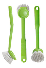 Image showing Green toilet brush