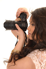 Image showing Pretty Asian girl with camera.