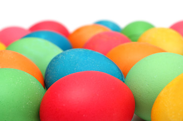 Image showing easter - colored eggs on white