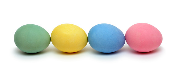 Image showing easter - colored eggs on white