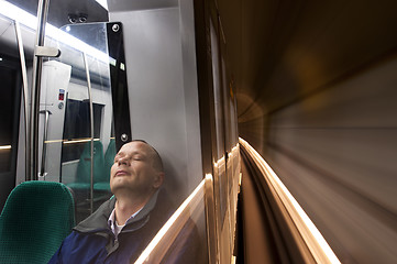 Image showing Sleeping passenger