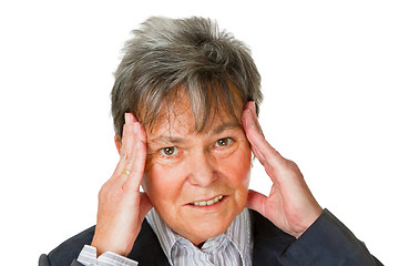 Image showing Senior woman with headache