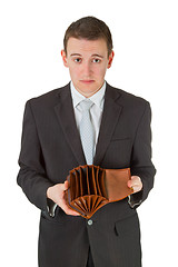 Image showing Man showing empty wallet