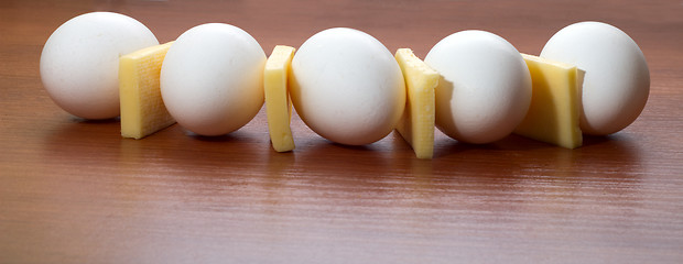 Image showing Cheese and eggs