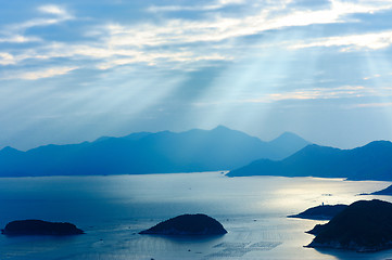 Image showing Ocean islands sunrise Landscape