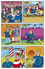 Image showing comic history of European Union