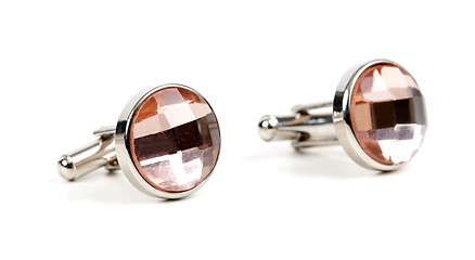 Image showing pair of platinum cufflinks