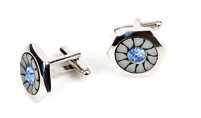 Image showing pair of platinum cufflinks