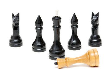 Image showing Chess Black defeated the bright king.