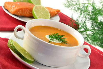 Image showing Salmon cream soup