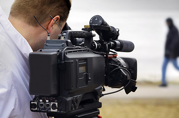 Image showing tv reportage