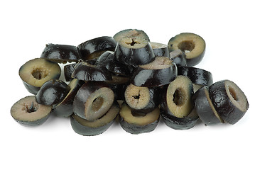 Image showing Sliced black olives