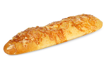 Image showing Long loaf of wheat bread wit cheese