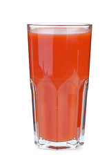 Image showing Drinking glass filled with tomato juice