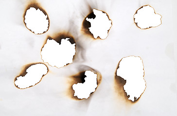 Image showing burnt holes