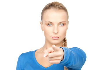 Image showing businesswoman pointing her finger