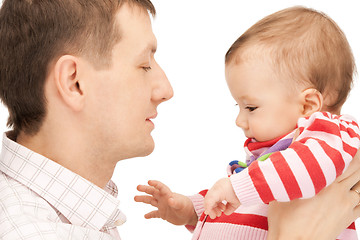 Image showing happy father with adorable baby