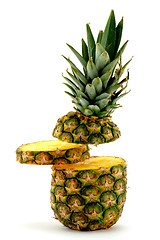 Image showing Pineapple and slice on white background