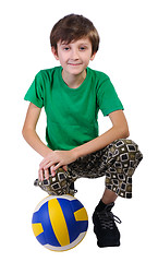 Image showing Boy with a soccer ball, isolated.