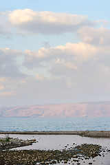 Image showing Lake Kinneret at dawn 