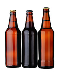 Image showing Tree bottles of beer