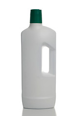 Image showing White plastic bottle green cap