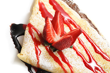 Image showing Strawberry pancakes