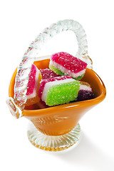 Image showing Fruit candy in a vase