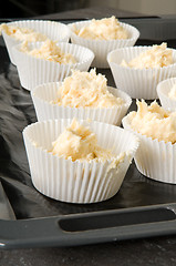 Image showing Cakecups Filled With Dough